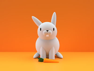 Bunny 3D 3d 3d art blender bunny carrot character easter bunny egg hero holiday illustration lapin minimalistic model rabbit render scene