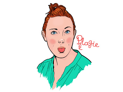 Pelagie girl illustration portrait redhead tongue woman