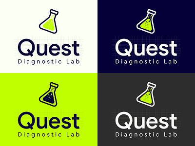 Quest Diagnostic Lab LOGO Design animated animation branding concept design icon illustration inspiration inspire lab logo logo logo designer mobile print quality typography ui vector