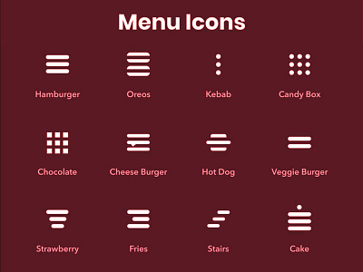Menu Icon with there Name animation app concept app design app ui app ui design app ui ux branding daily ui dailyui flaticon icon design icons illustration inspiration logo menu icon mobile typography vector