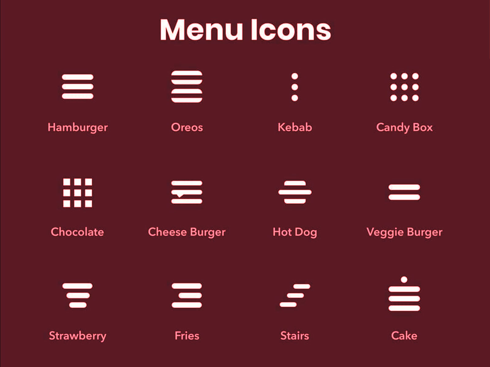 Menu Icon With There Name By Tejash Modi On Dribbble