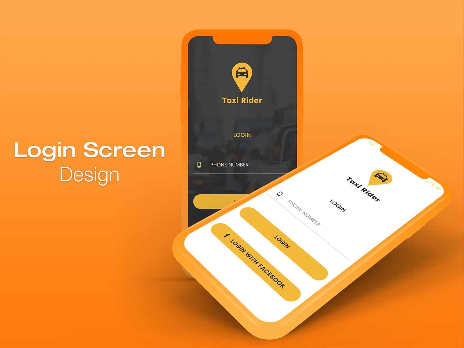 Taxi App Login Screen by Tejash modi on Dribbble