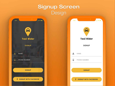 Taxi App Signup Screen