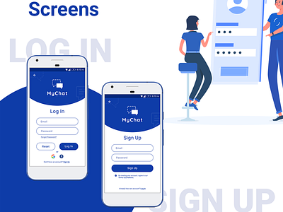 My Chat App app concept app design app ui app ui design daily ui daily ui challenge dailyui dailyuichallenge illustration login login design login screen sign in sign up signup screen ui