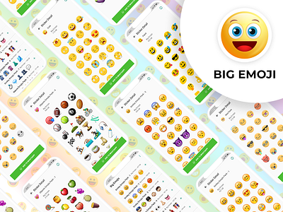 Big Emoji App Design app concept app design app icon app illustration app ui app ui design daily ui daily ui challenge dailyui dailyuichallenge design emoji emoji app emoji icon emoji set emotion illustration logodesign