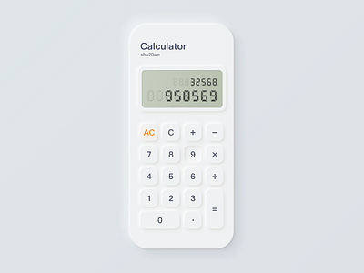 Calculator UI. inspired by Alexander plyuto app calculator design figma ui