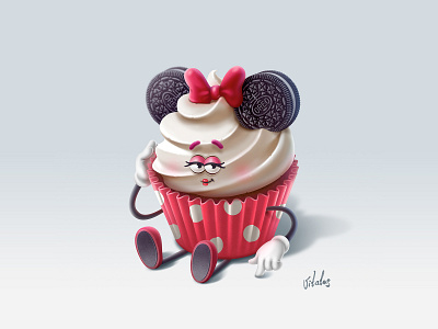 Sweet girl cupcake beautiful cartoon character cupcake girl happy illustration oreo photoshop sweet vitalas vitalii petrenko