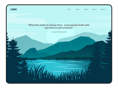 Landscape web design with parallax effect