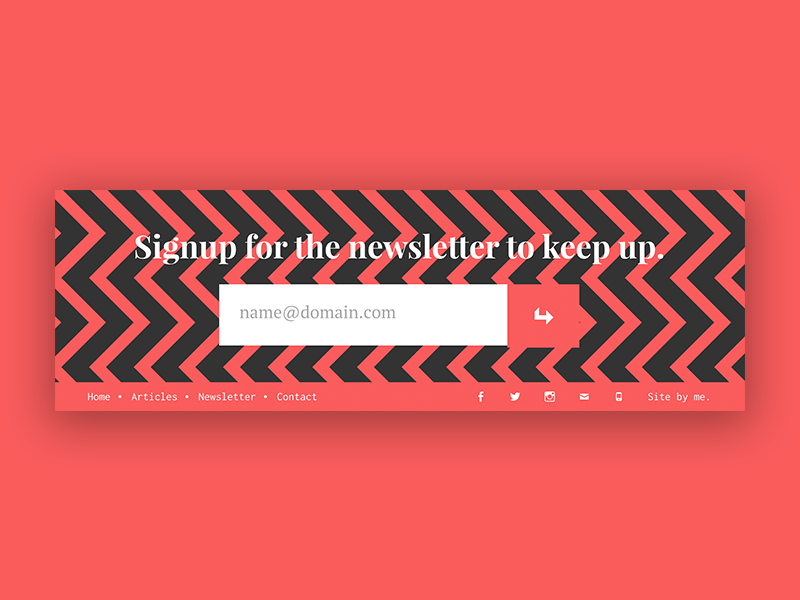 Modules - Mindfuck Footer social icons input form signup newsletter footer