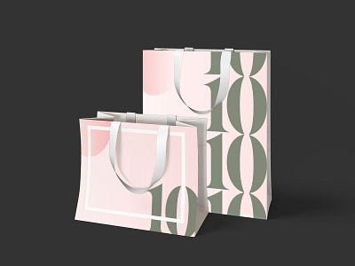 10me - Carry Bags branding collateral feminine fragrance gradient graphic green herbal luxury merchandise mockup modern packaging perfume pink serif shopping shopping bag skincare