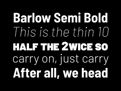 barlow semi bold black design typography