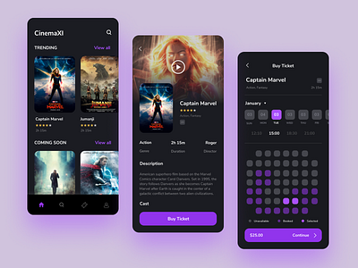 Cinema Ticket App by Listia Eka on Dribbble