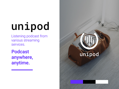 unipod - podcast app brand android app branding design logo