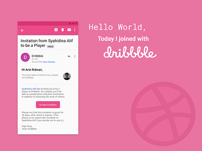 Hello Dribbble! Hello World!