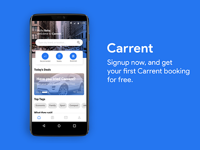 Carrent Android ads android app branding branding clean app design concept figma homepage ui