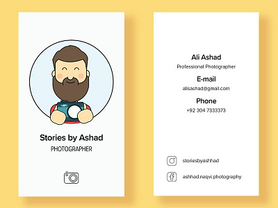 Illustrated Business card adobe branding business card character color design illustration photographer