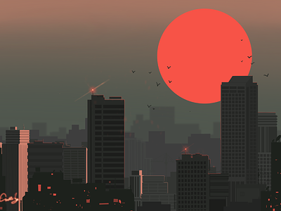 red sun