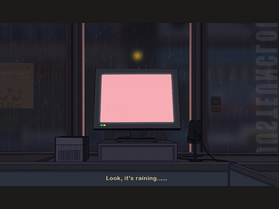 Rainy night illustration