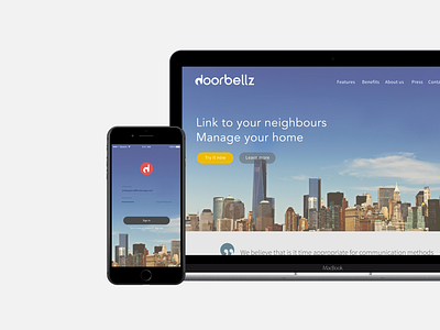 Doorbellz app design uxui web design