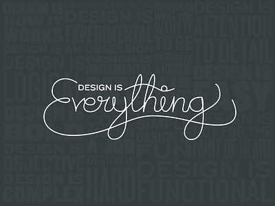 Design is Everything calligraphy contest dribbble flat lettering paul rand playoff rebound shopify simple type typography