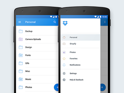 Dropbox for Android Material Redesign