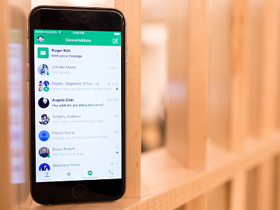 Google Hangouts for iPhone Redesign app clean flat green hangouts interface ios iphone mobile redesign ui ux