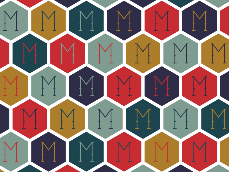 The Mayhew Pattern No. 2 lodge hotel boutique symmetry minneapolis upnorth minnesota hexagon tile monogram illustrator pattern