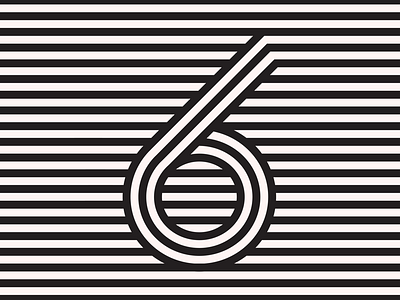 SIX6SIX 6 geometric illusion lines minneapolis minnesota number op art thick lines type typography