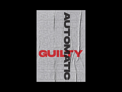 guilty automatic band poster black and white bold concert poster mick jenkins movement poster red type typography