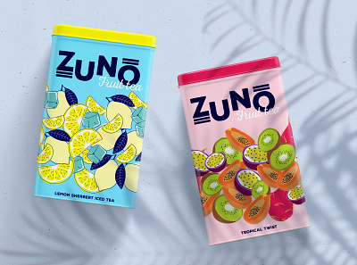 ZUNO Fruit Tea branding concept packaging design