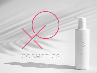 XO Cosmetics logo branding care cosmetics design esential female girl graphic design light line logo logodesign minimalism pink simpl thin woman xo
