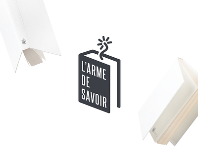 L'arme Du Savoir (The Weapon Of Knowledge) art bang blow up bomb book branding design dynamite explode fire flat graphic design illustration knowledge logo logo design concept publishing publishing house vector weapon