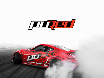 PuRed 350z auto parts automotive car design drift graphic design illustration logo logo design nissan performance pure pured racing red smoke speed tuning vector