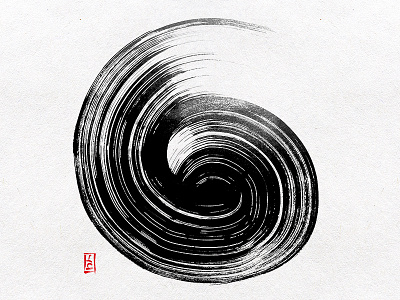 666 36days 6 36daysoftype brush calligraphy circle 36daysoftype05 enso ensō spiral zen