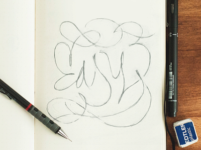 Easy bezierclub calligraphy custom design draft eraser lettercollective lettering sketch