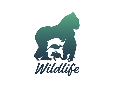 Wildlife Logo 30 days logo challenge animal clean gradient logo meaningful minimal negative space silhouette wildlife