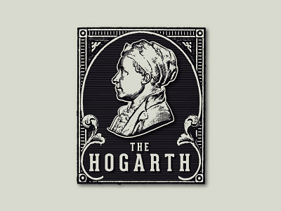 Hogarth Dribbble 2 blue bold cream design hogarth illustration logo pub typography