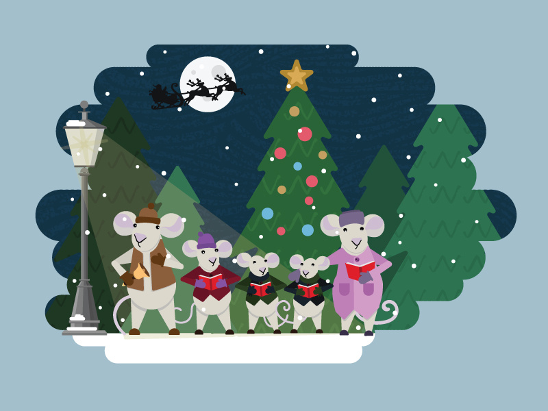 Carol Singing Mice by Kayleigh Ventom on Dribbble