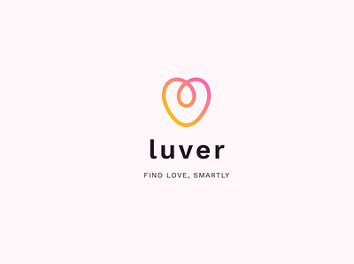 Luver (Find love, smartly) app branding design flat icon illustration logo logotype minimal typography vector