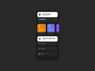 Minimalist neocrypto bank app app bank crypto currency design graphic design minimalist ui ux