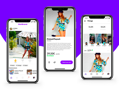 WallBrand - Social Shopping app branding clothes design iphonex network profile shopping shopping app social ui ux