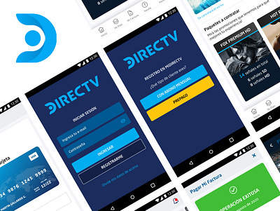 DIRECTV self care app app app design application directv mobile mobile app mobile app design mobile design ott selfcare tv ui uiux