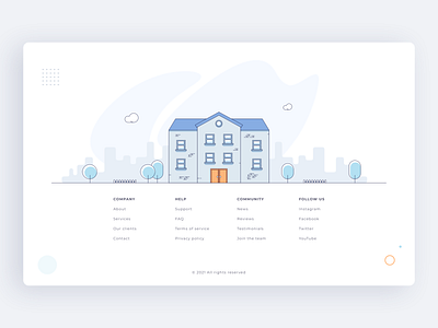 UGI - Web #7 branding city clouds design flat house illustration illustrator outline sketch trees ui ux vector web