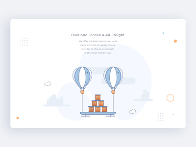 UGI - Web #5 air balloon boxes branding clouds design flat illustration illustrator outline shipping shipping box sketch ui ux vector web