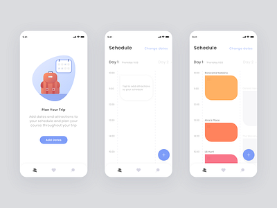 Triper - Schedule calendar design empty state flat icons illustration illustrator mobile app schedule sketch trip planner ui ux vector