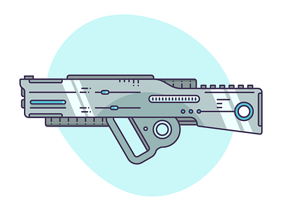Big Gun future gun icon illustration outline vector war