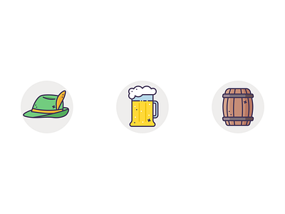 Oktoberfest Icons barrel beer design flat hat icon illustration illustrator outline ui vector web