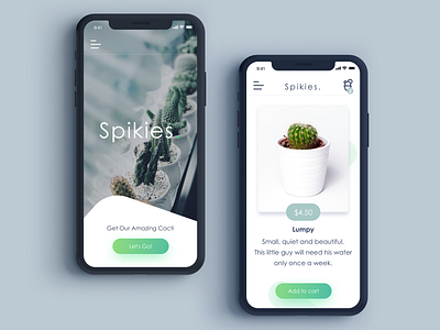 Spikies app application branding buttons cacti cactus design ecommerce icon illustrator mobile mobile app sketch ui design ux design vector