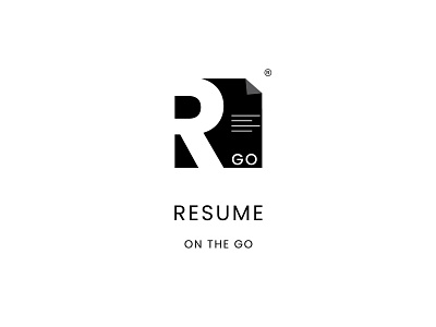 R Go - logo logo logodesign negative space logo negativespace resume resume logo