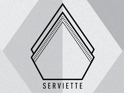 Serviette black and white geometric identity logo melbourne texture